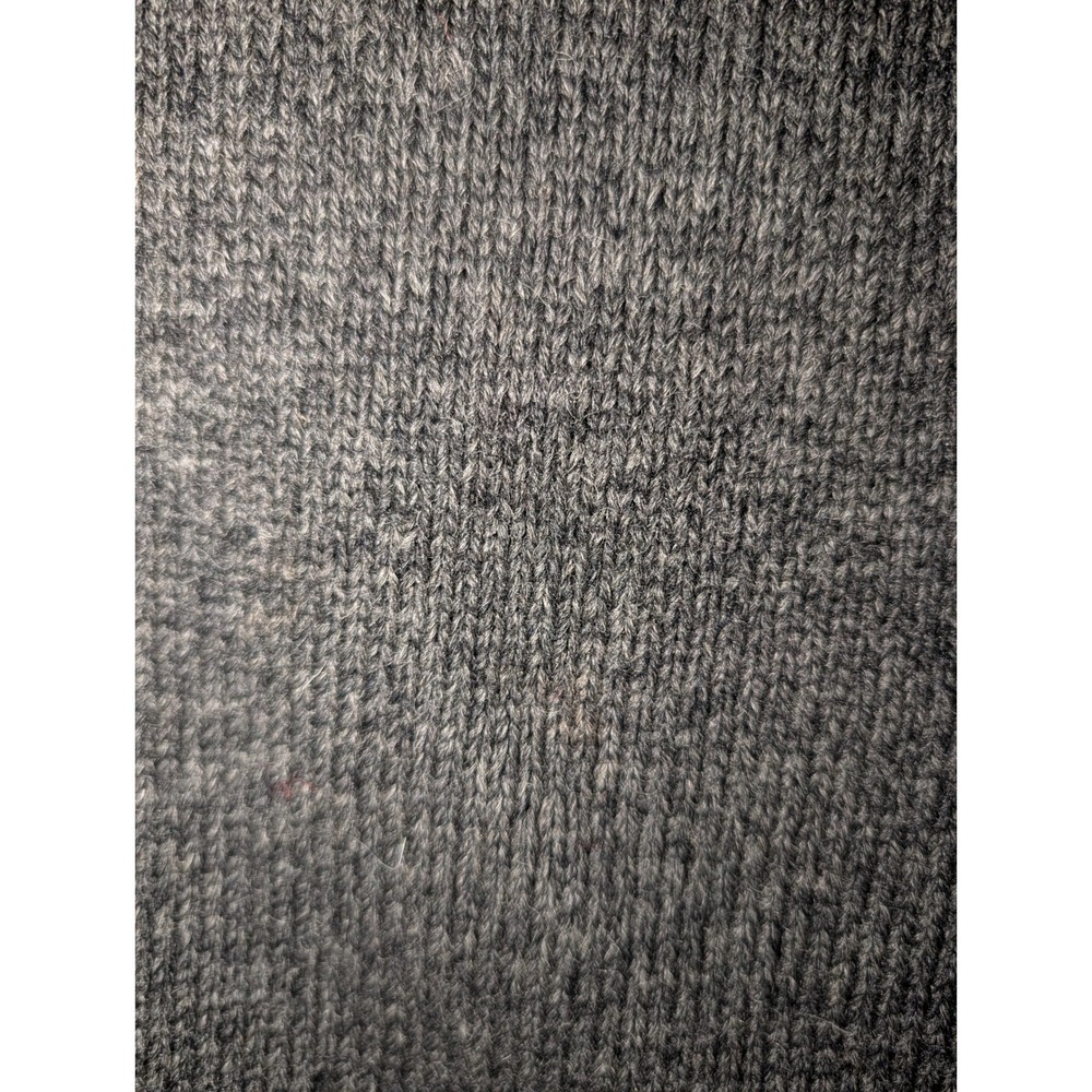 L.L. Bean Sweater Mens Medium Gray Shetland Wool Elbow Patch Crewneck Pullover - Picture 2 of 10